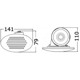 Avertisseur à encastrer, escamotable avec diffuseur hélicoïdal