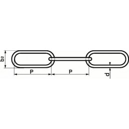 Chaine à Maillons Longs AA de diamétre 6 (au métre) - Tid Inox