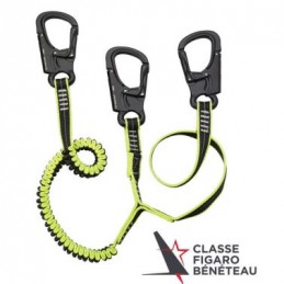 Longe double 3 mousquetons aluminium double sécurité - Plastimo