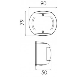 Feu de navigation Classic 20 LED - 112,5° gauche Calotte inox -