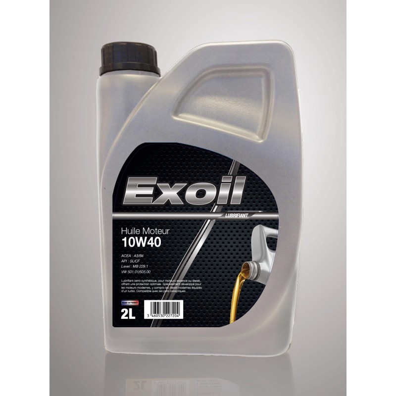 Huile Moteur 10W40 - 2 LITRES - EXOIL